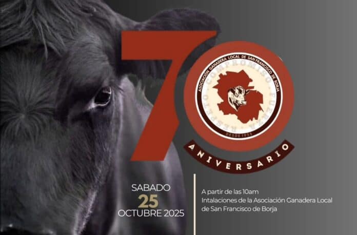 Asociación Ganadera Local de San Francisco de Borja celebración 70 aniversario en Chihuahua, evento tradicional de ganadería bovina.