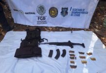 Asegura SSPE armamento y equipo táctico en operativo en Guadalupe y Calvo