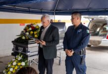 Despiden con honores al Policía Luis Modesto Chaparro Estrada