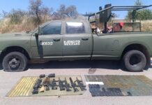 Aseguran armas de fuego, parque y vehículo clonado, en sitio de enfrentamiento en Nonoava