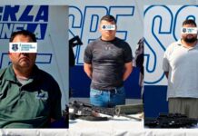 Operativo en Ojinaga deja tres detenidos, cinco armas y vehículo robado