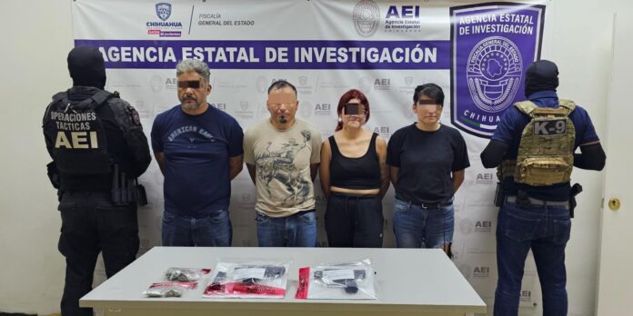 cuatro armados y droga